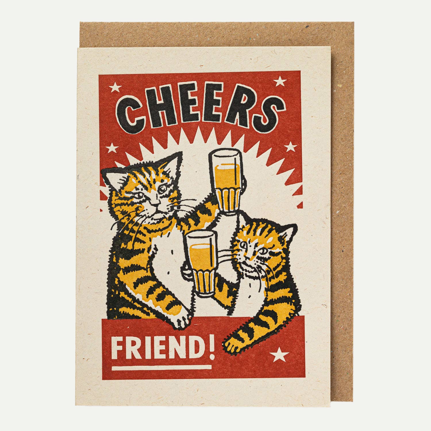 Cheers Friend! Letterpress Card