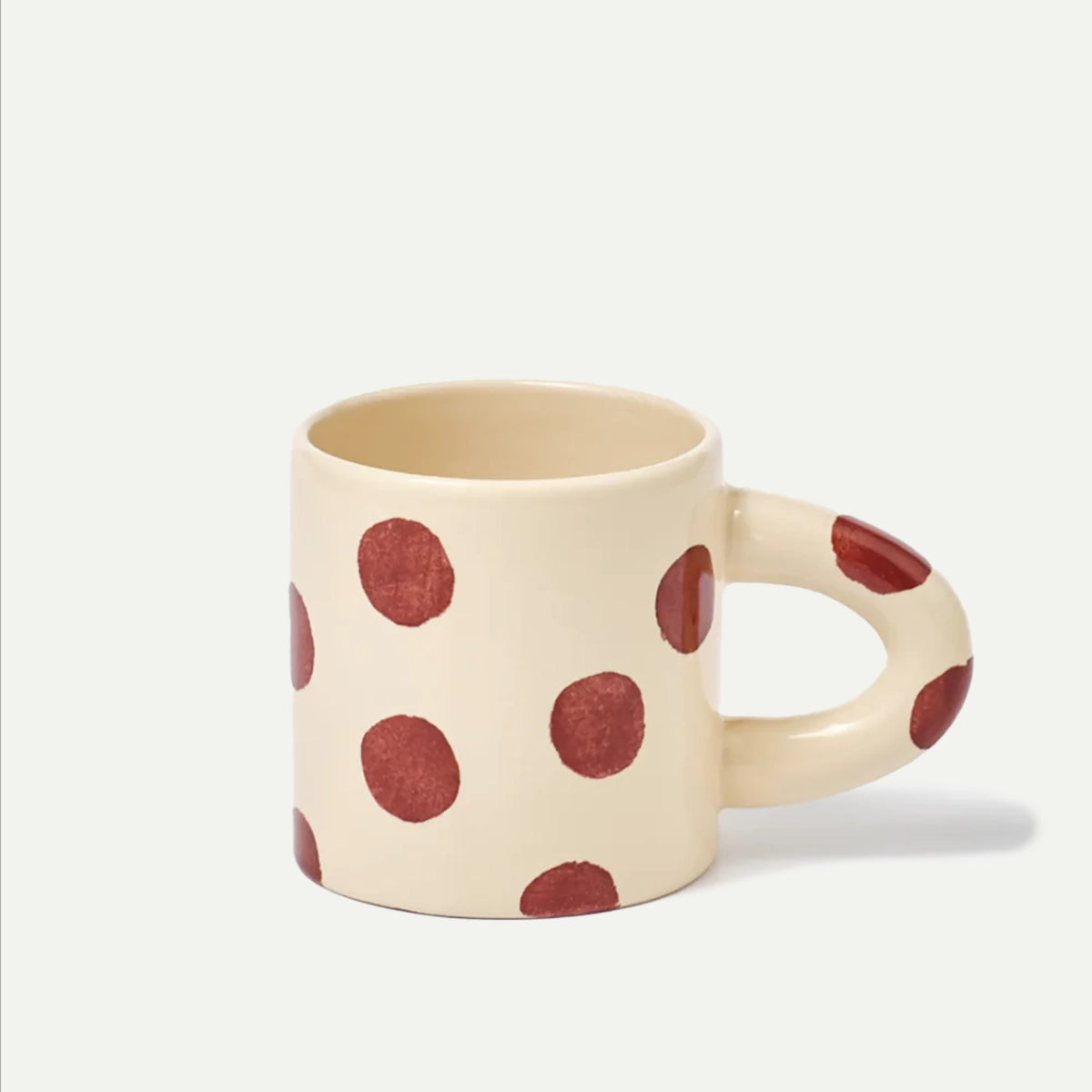 Butter & Burgandy Spot Chubby Mug