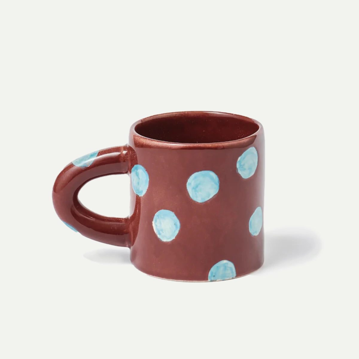 Burgandy & Blue Spot Chubby Mug