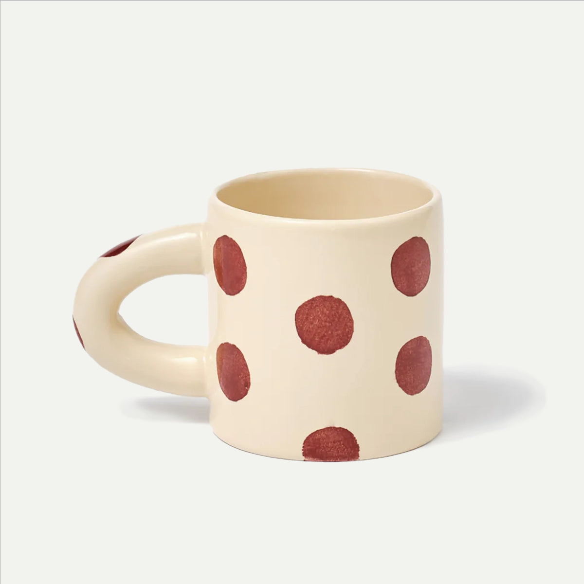 Butter & Burgandy Spot Chubby Mug