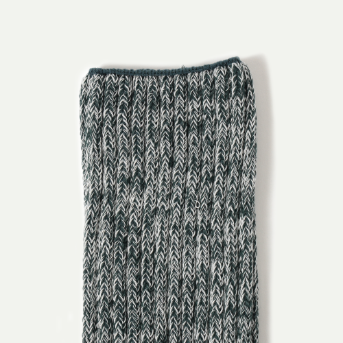 Green Ribbed Crew Sock