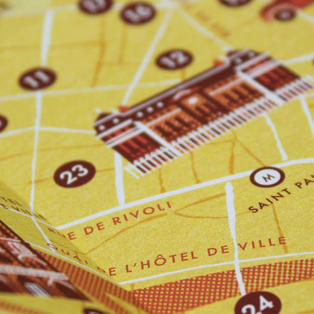 Herb Lester Paris En Famille France Travel Map + Family Guide