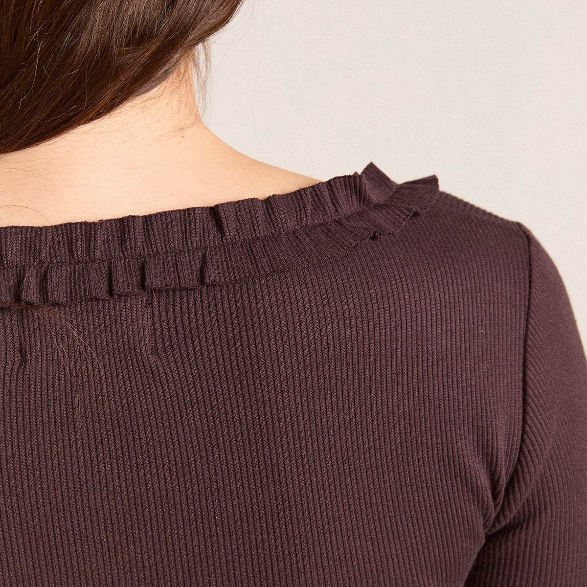 Brown Varsha Frilly Cardigan