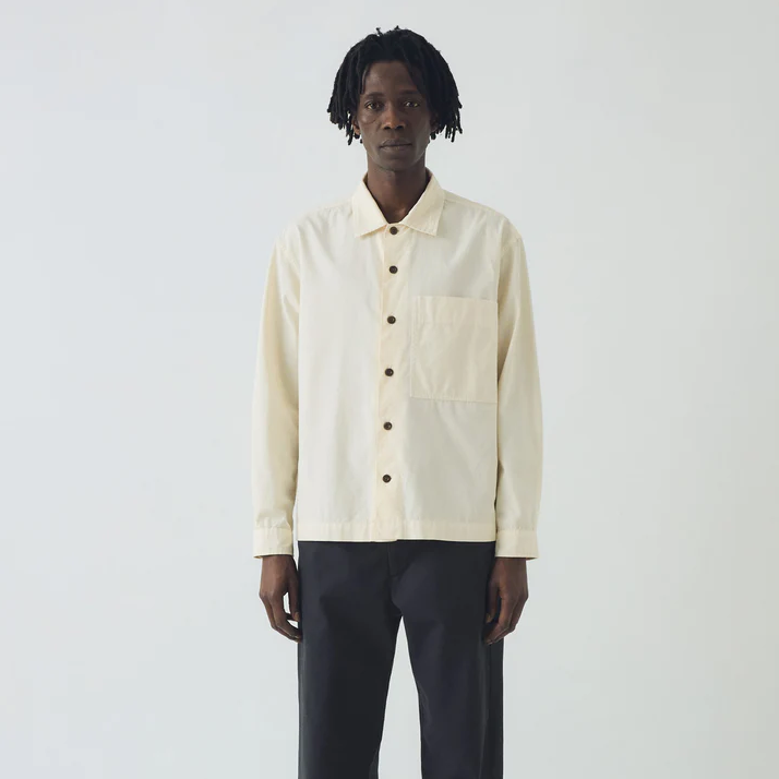 Ecru Garment Dyed Oxford Shirt