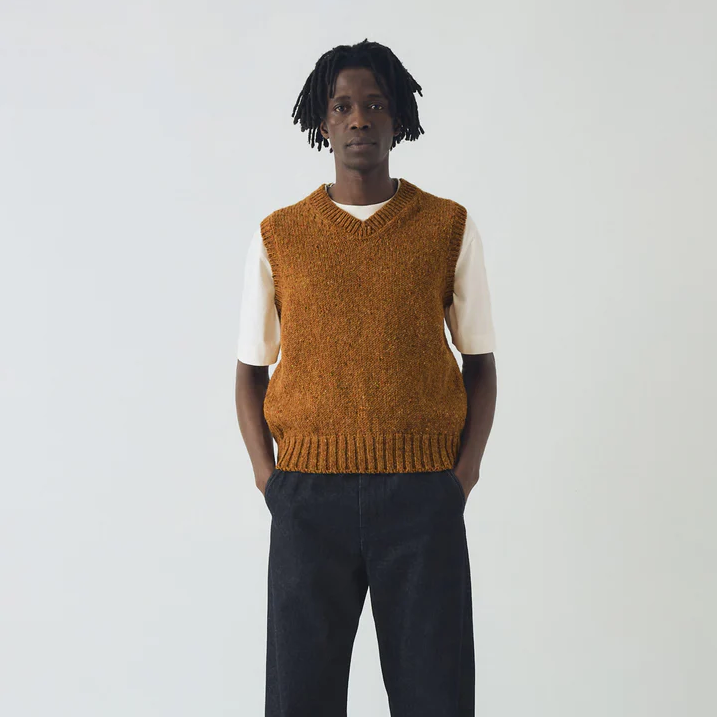 Ochre Donegal Wool Knitted Tank