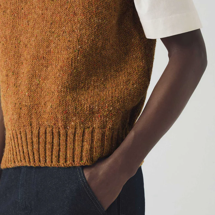 Ochre Donegal Wool Knitted Tank