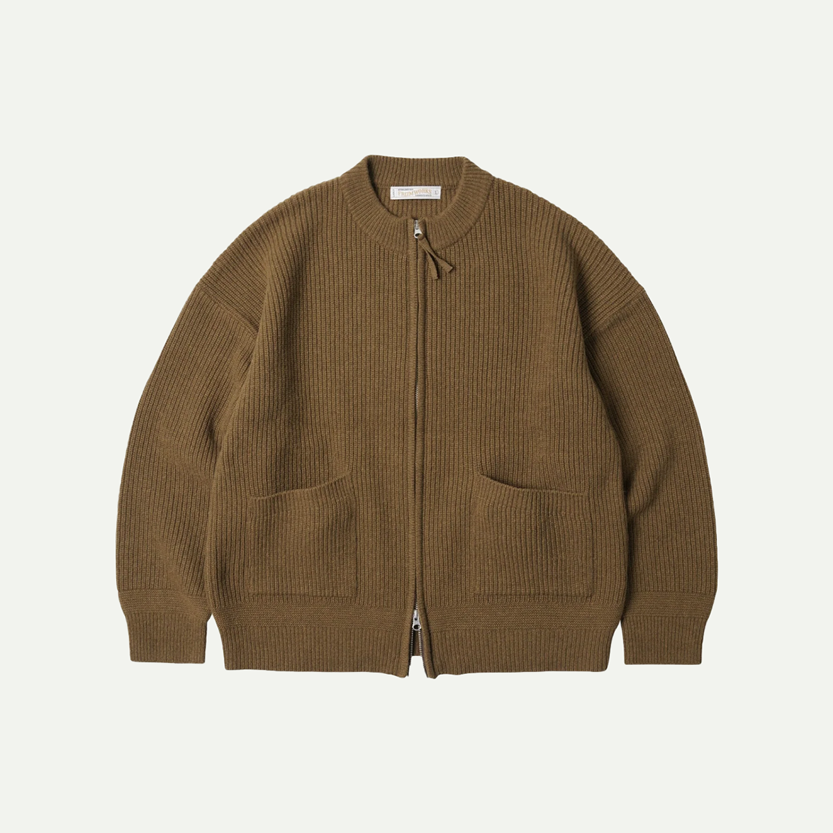 Cinammon Wool Deck Zip-Up Cardigan