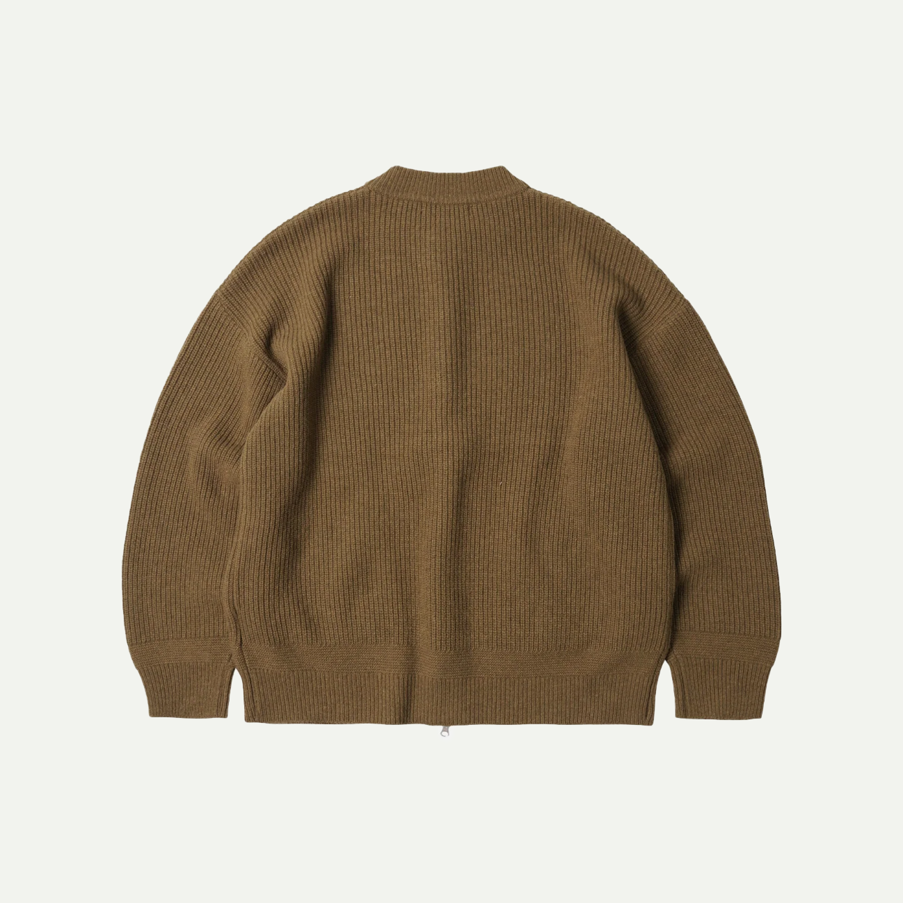 Cinammon Wool Deck Zip-Up Cardigan