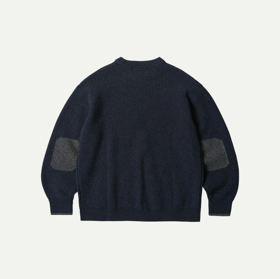 Navy Patch Pullover Knit