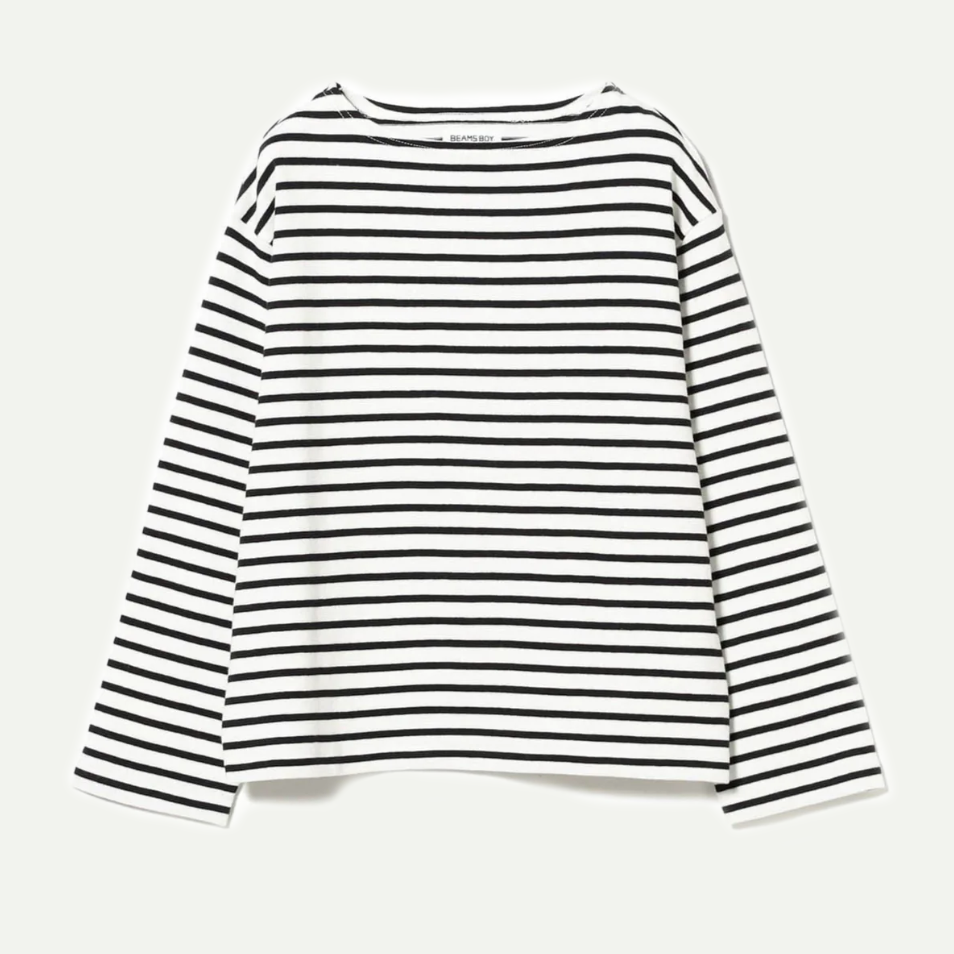 Black O.Elbow Patch Basque Long Sleeve T-Shirt