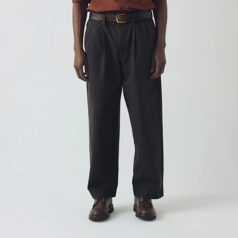 Soft Black Bill Cotton Wide Leg Trousers