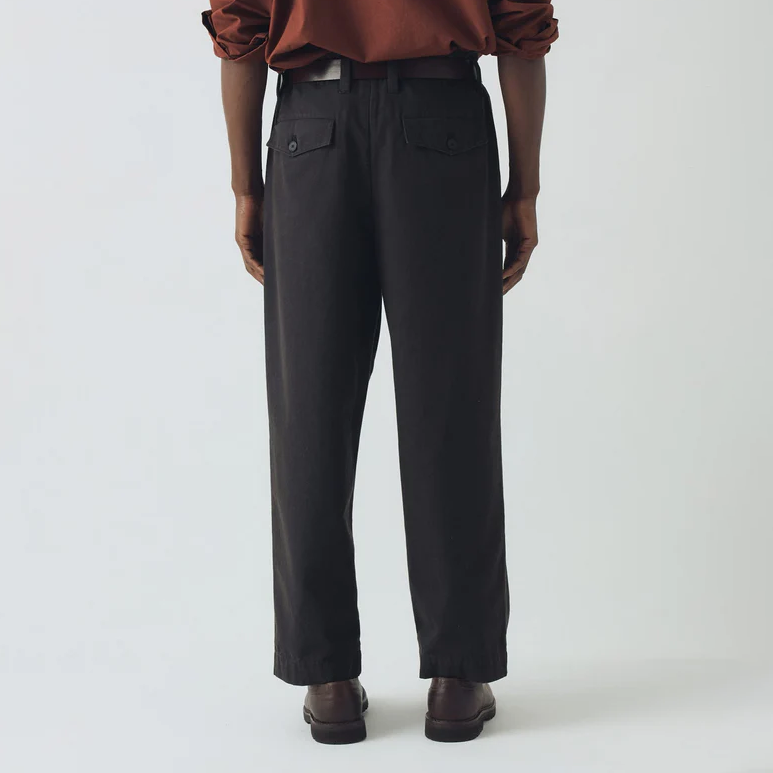 Soft Black Bill Cotton Wide Leg Trousers