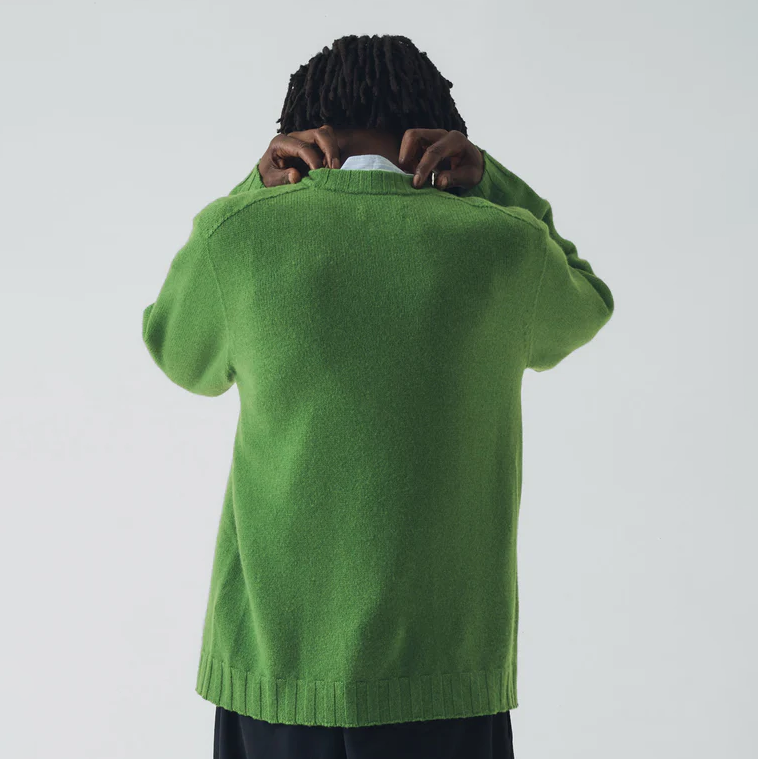 Mineral Green Wool Cashmere Sweater