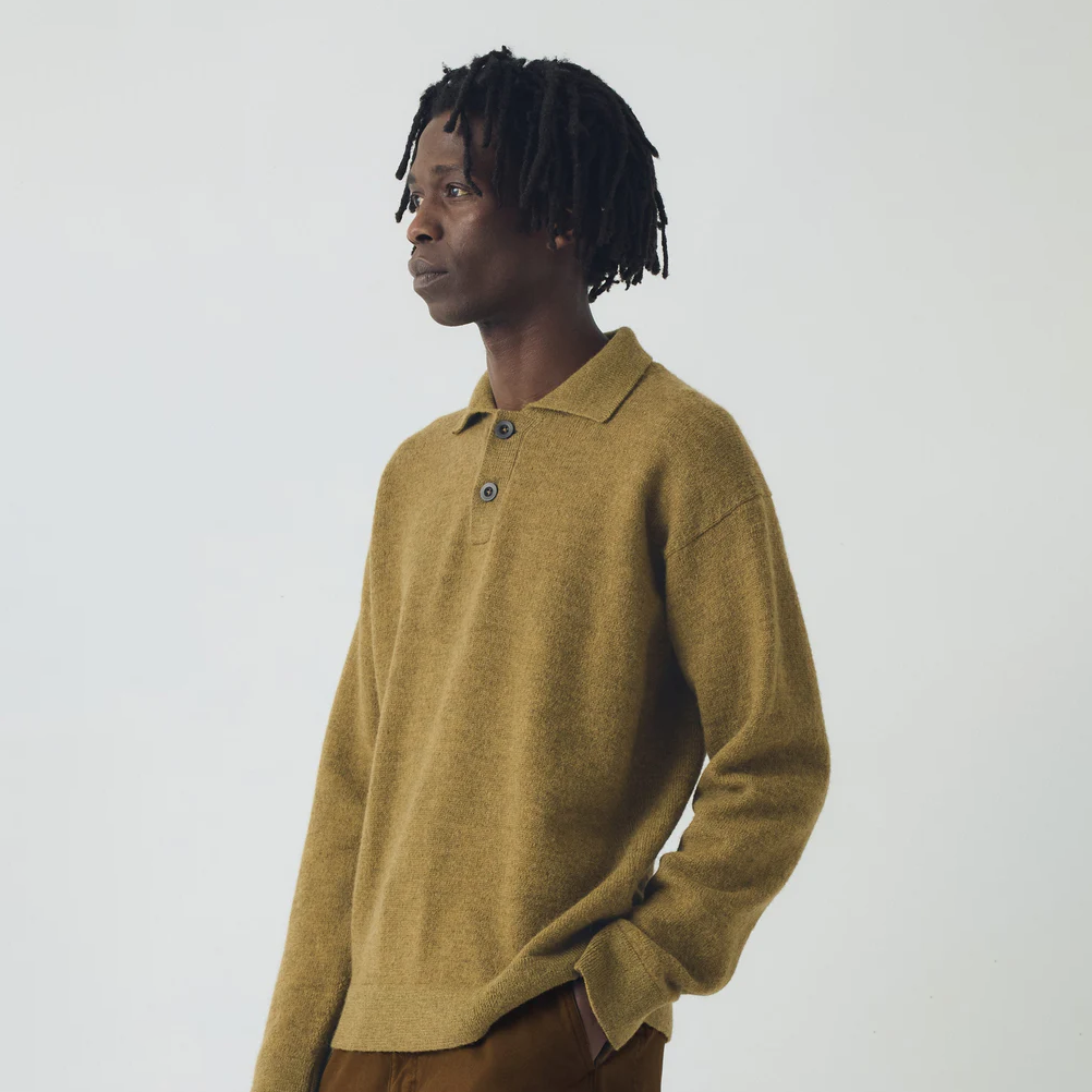 Pear Wool Alpaca Polo Sweater