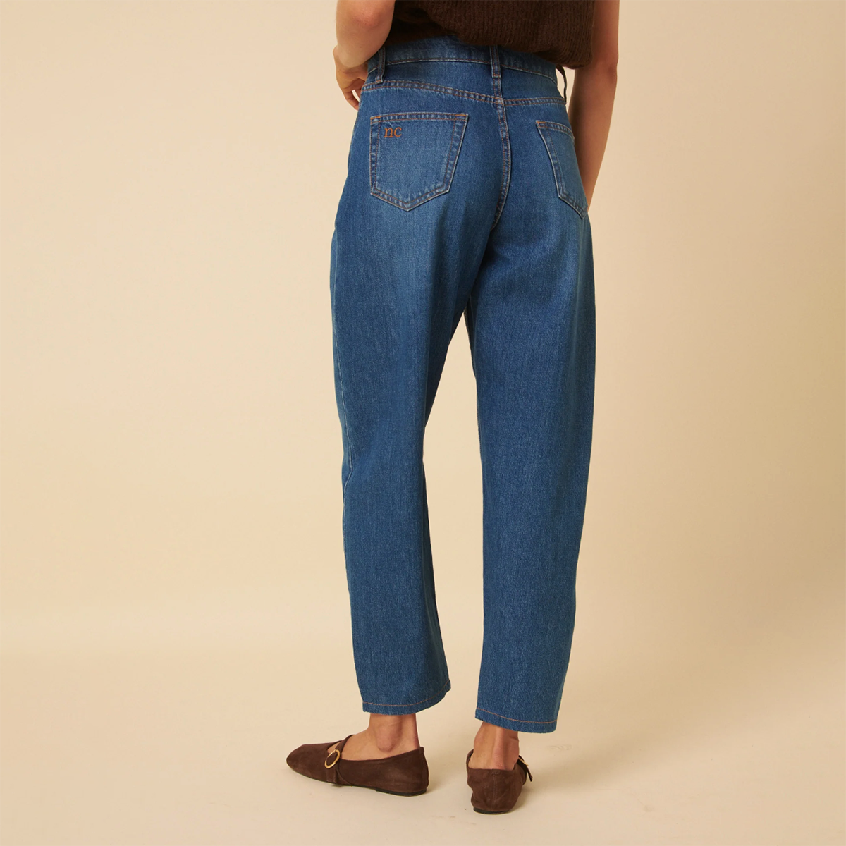 Blue High Rise Putney Barrel Jeans
