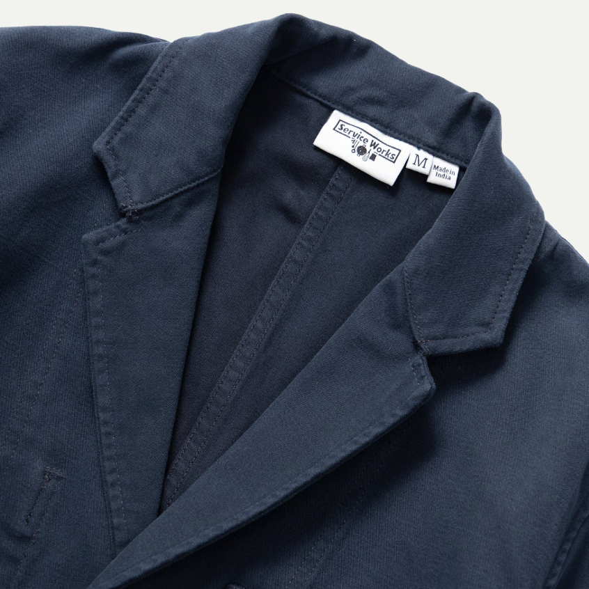 Dark Navy Moleskin Server Suit Jacket