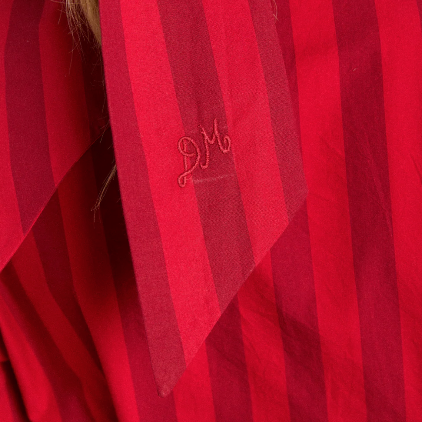 Red/Burgandy Stripe Oversized Bow Clip