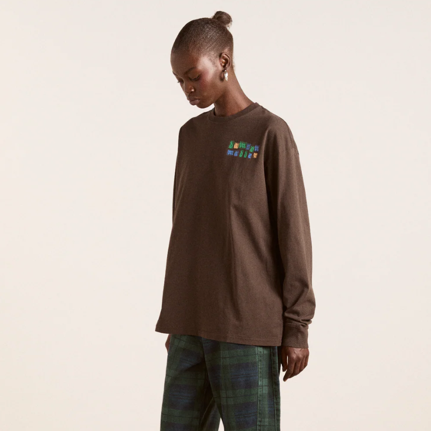 Coffee Bean Patchwork Quilt Long Sleeve T-Shirt