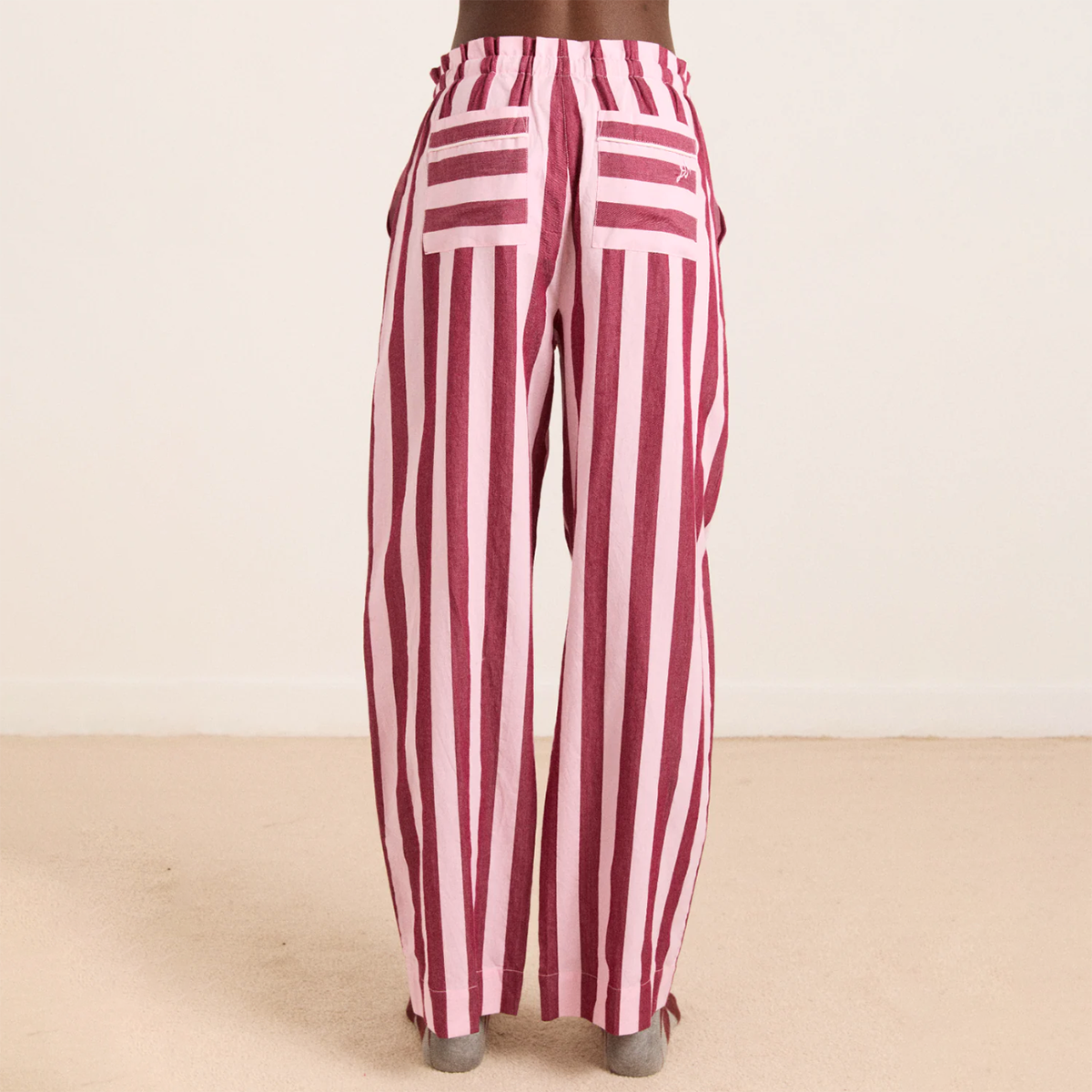 Burgandy/Pink Wide Stripe Florie PJ Set