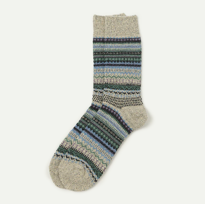 Dark Grey Nordic Pattern Socks