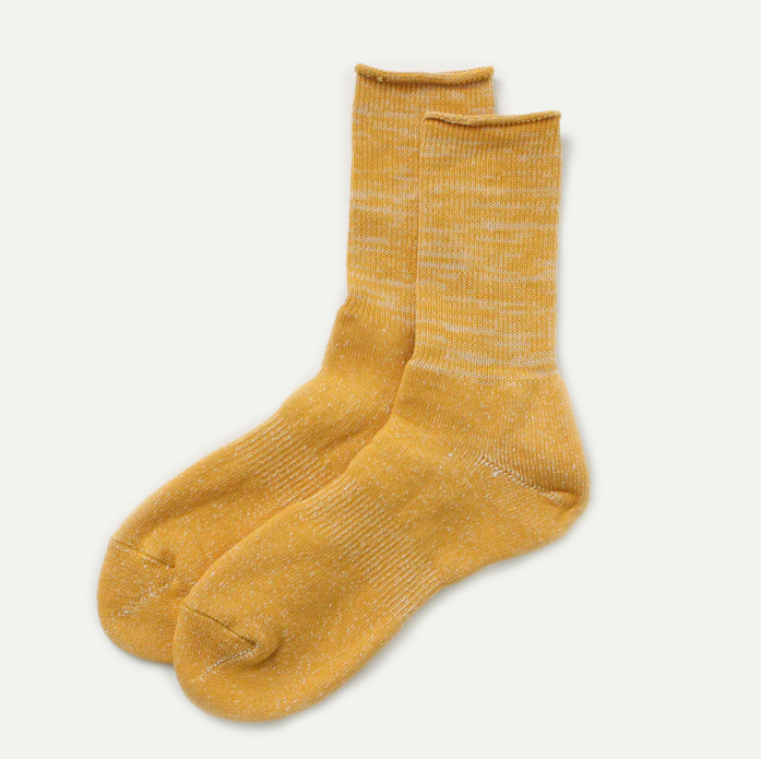 Yellow Washi Pile Crew Socks
