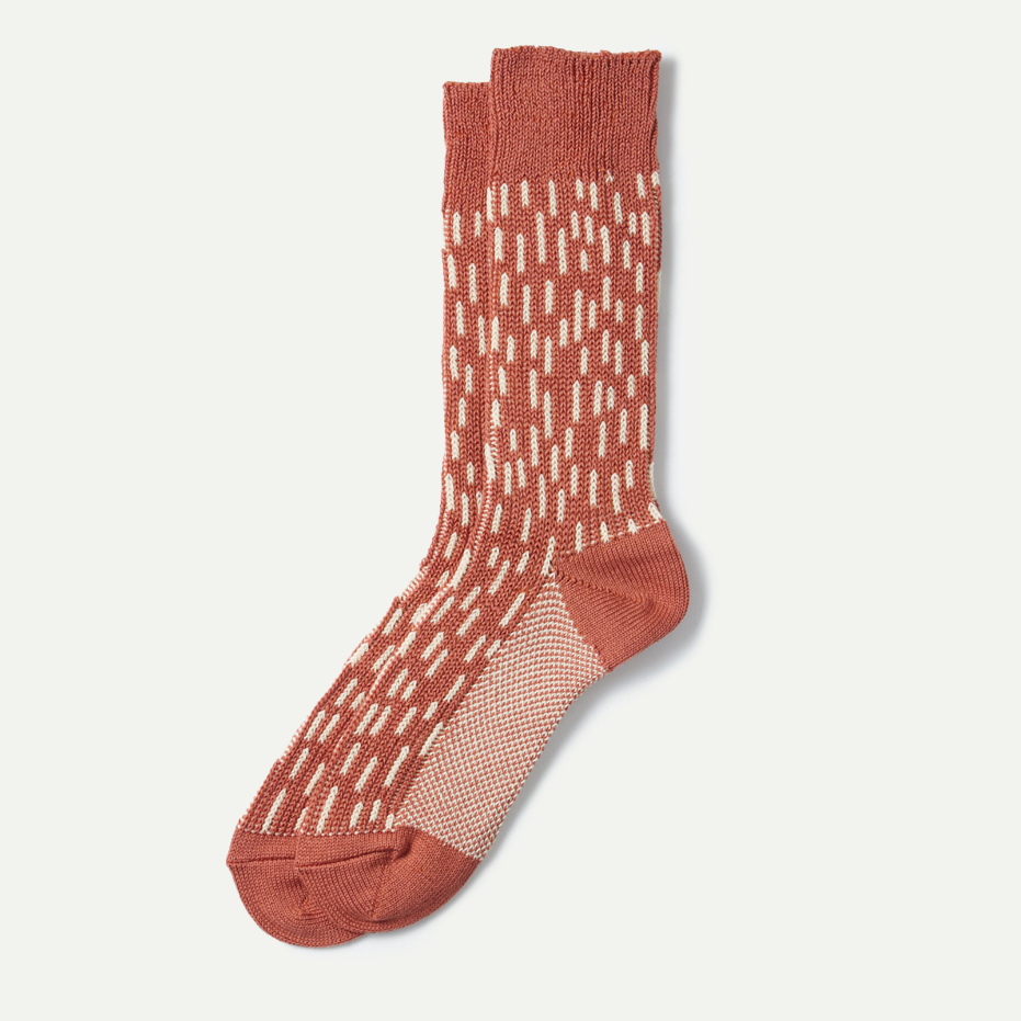 Garnet/Ivory Rain Drop Crew Socks