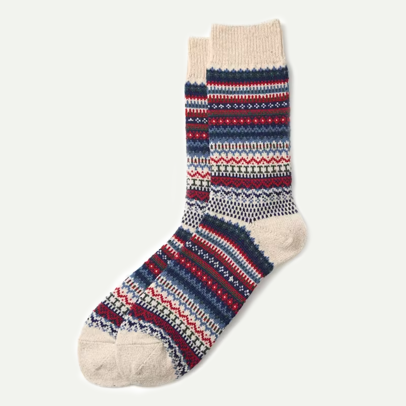 Ivory Nordic Pattern Socks