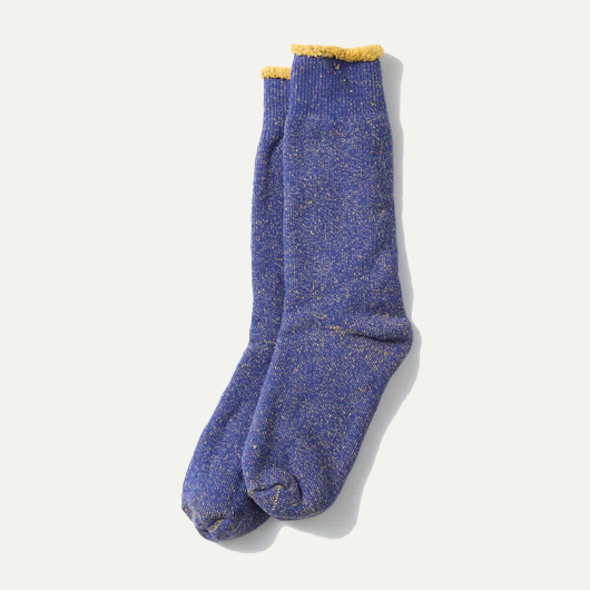Blue/Yellow Reversible Pile Socks