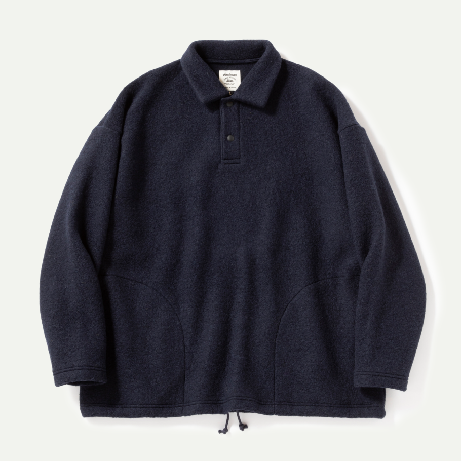 Navy Wool Himo Polo