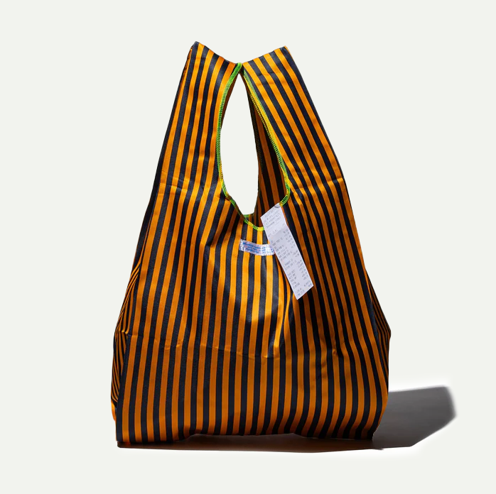Navy Blue/Orange School Tie Fabric Bag