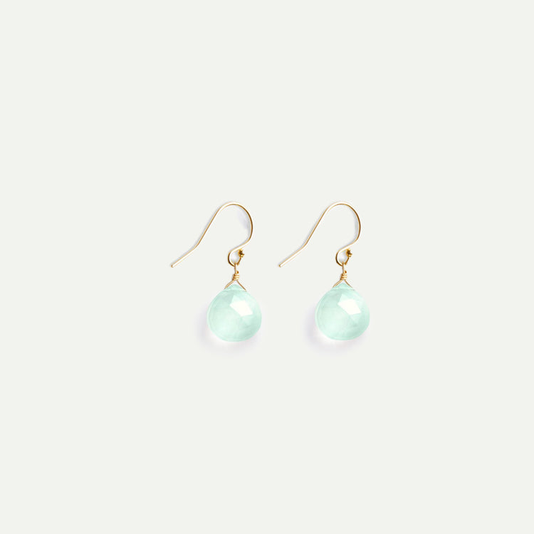 Wanderlust Life Sea Glass Chalcedony Isla Drop Earrings