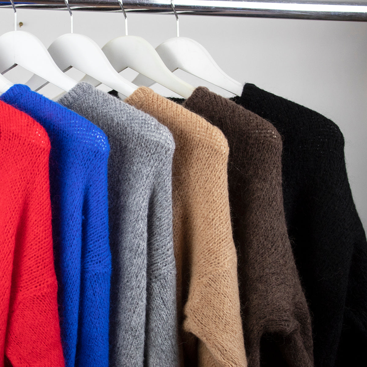 Chocolate Cropped Long Sleeve Mohair Cardigan