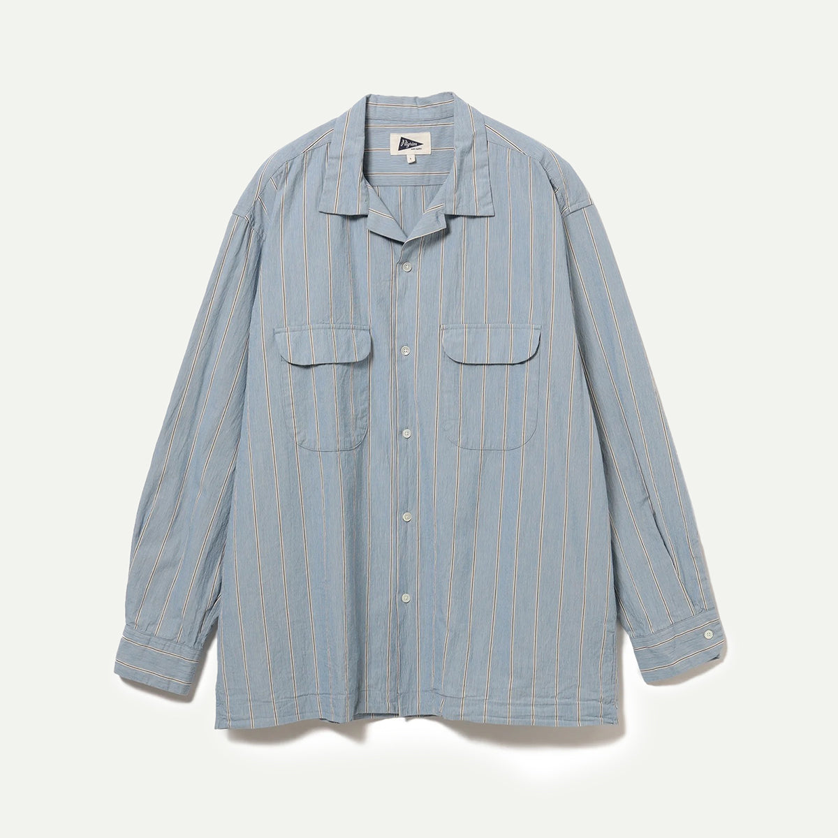 Pilgrim Surf Supply Blue Stripe Vincent Long Sleeve Shirt