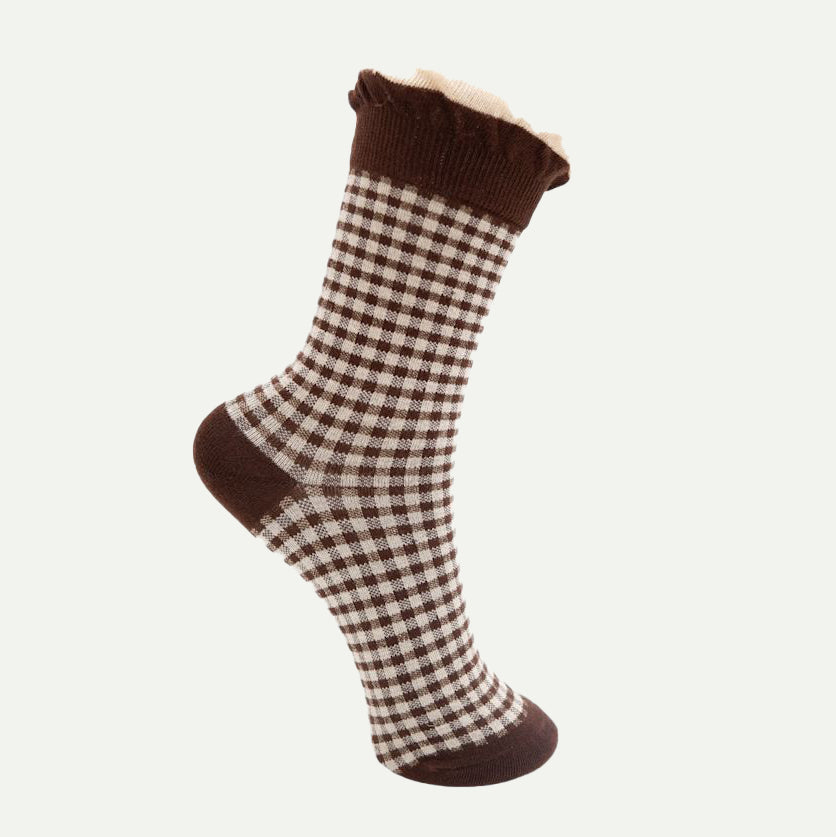 Coffee Checkered Lumina Sock