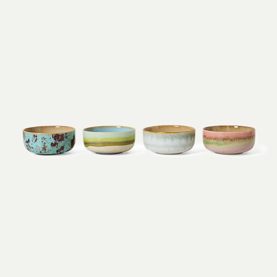 70's Ceramics Impression Dessert Bowls (set of 4)