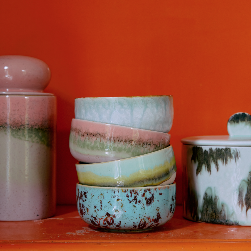 70's Ceramics Impression Dessert Bowls (set of 4)