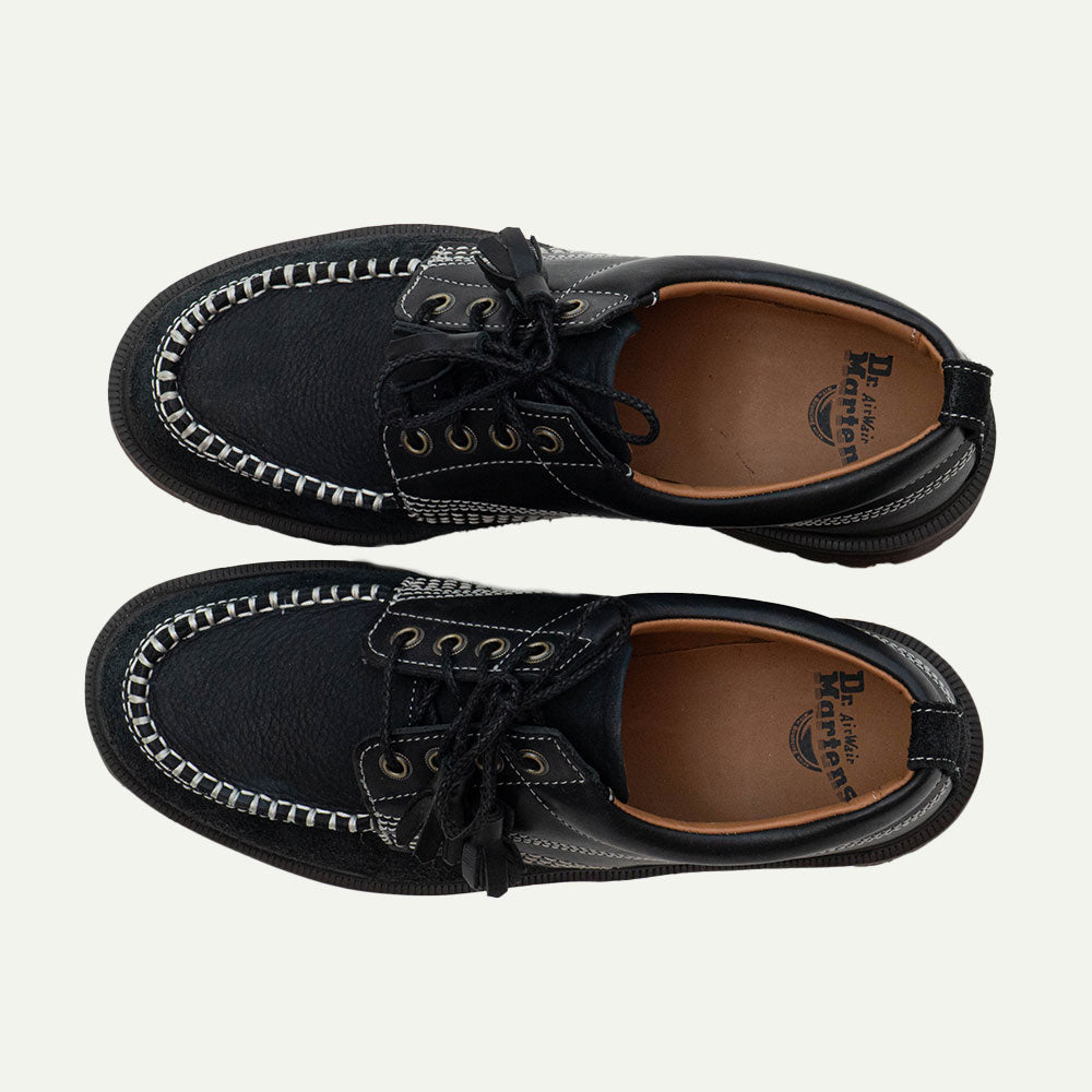 Black Lowell Moc Toe Shoe