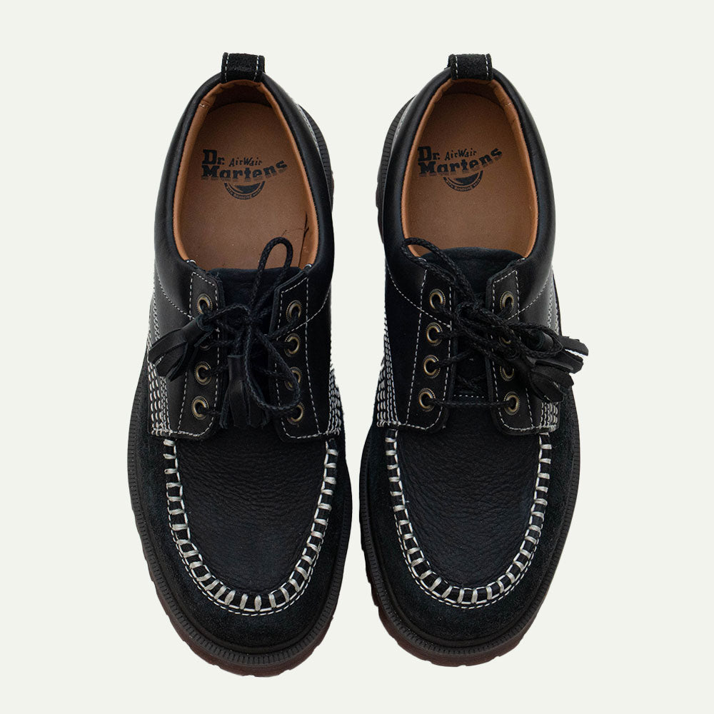 Black Lowell Moc Toe Shoe