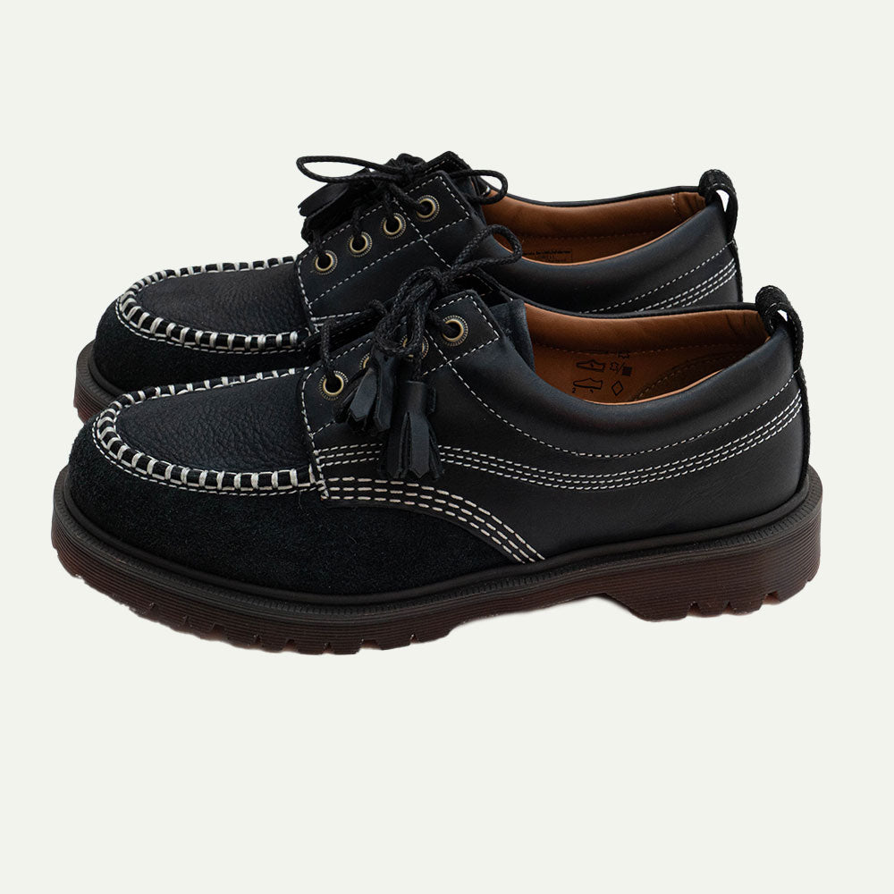 Black Lowell Moc Toe Shoe