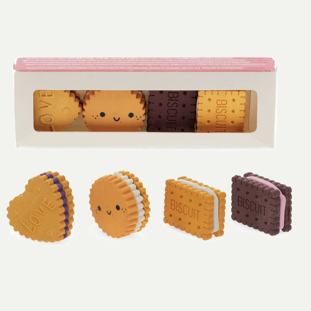 Biscuit Erasers (set of 4)