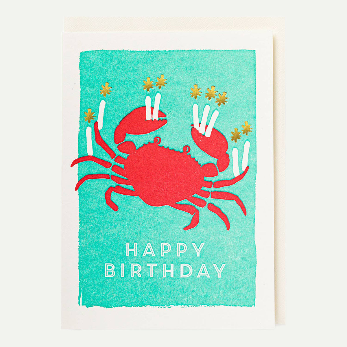 Birthday Crab Letterpress Card