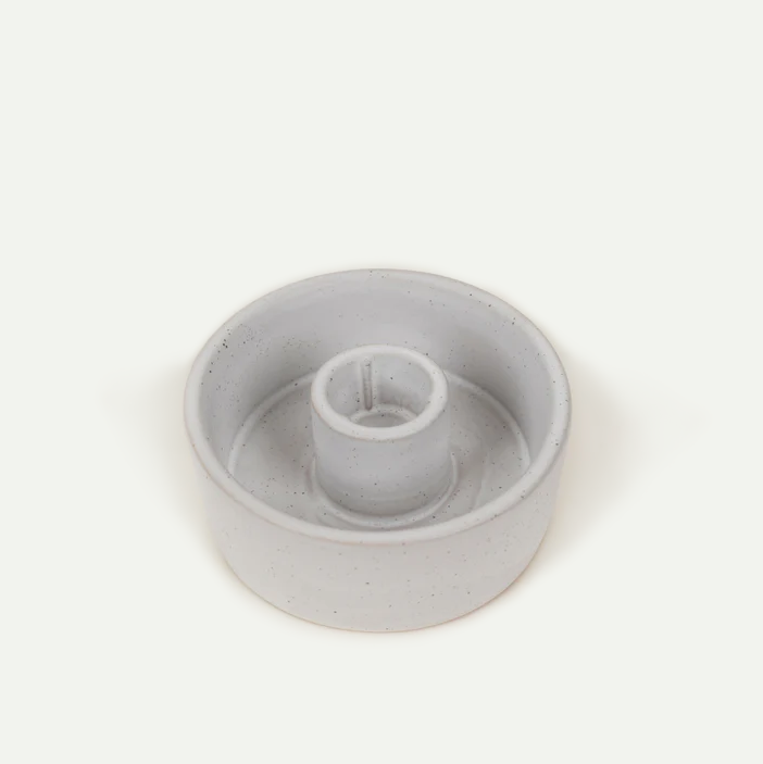 White Speckle Candle Holder