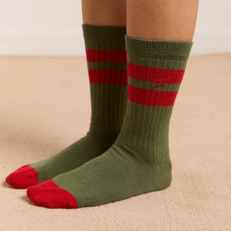 Olive Sporty Calf Length Sock