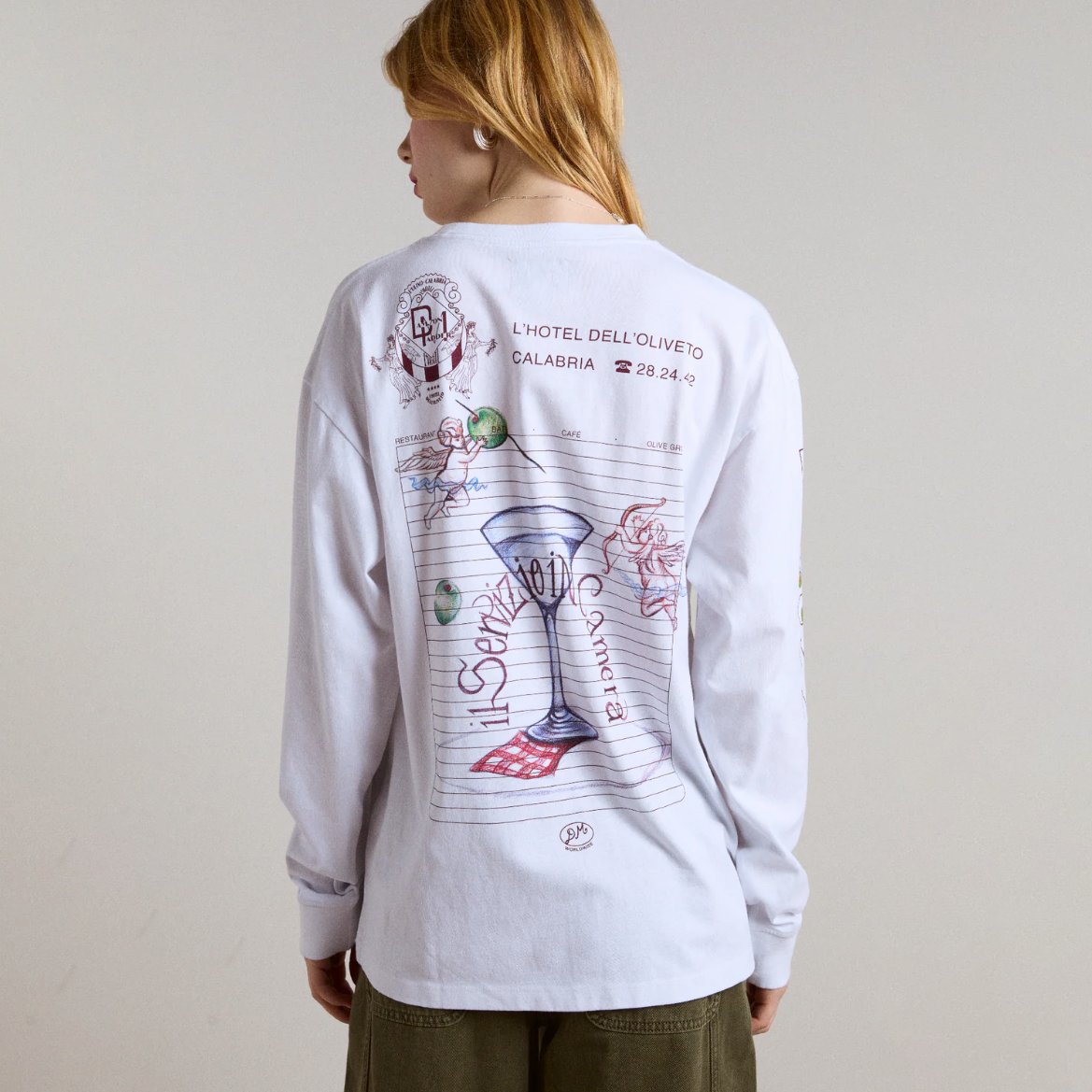 White Olive Hotel Long Sleeve T-Shirt