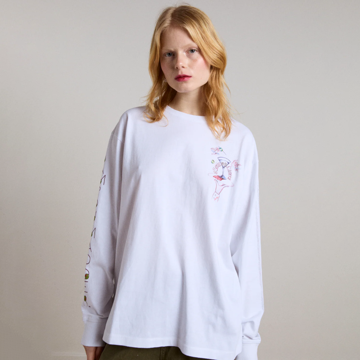 White Olive Hotel Long Sleeve T-Shirt