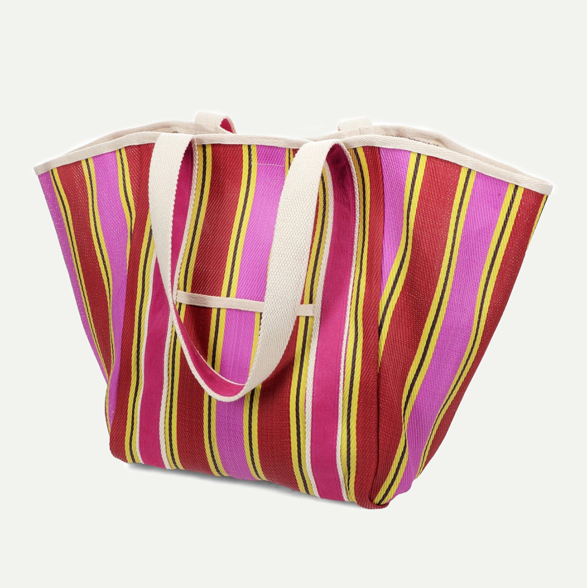Pink/Red Recycled Woven Tote Bag