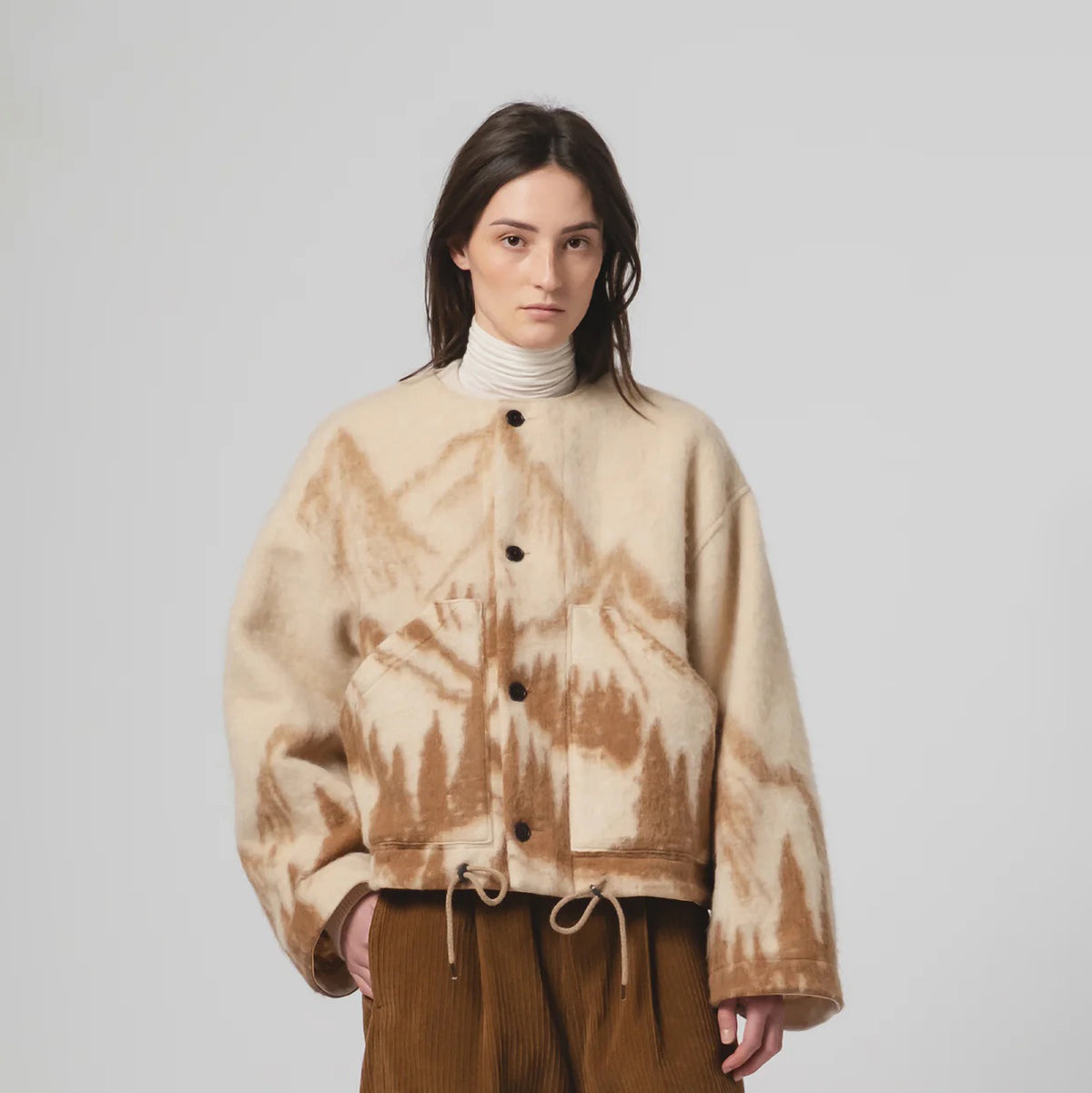 Cream/Brown Mountain Jacquard Nuclear Jacket