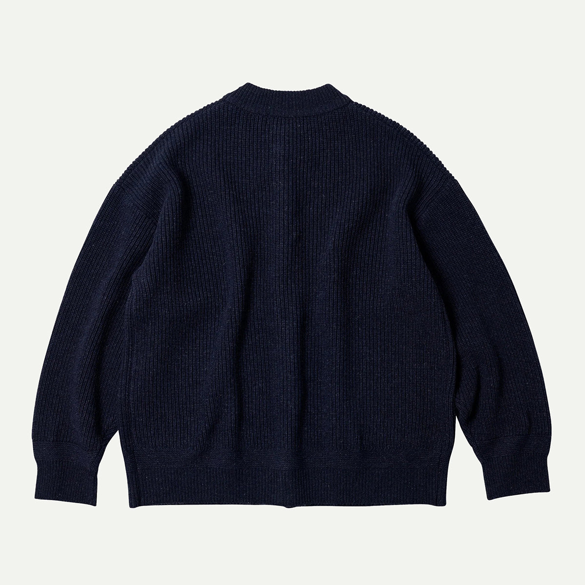 Indigo Heavy Wool Round Cardigan