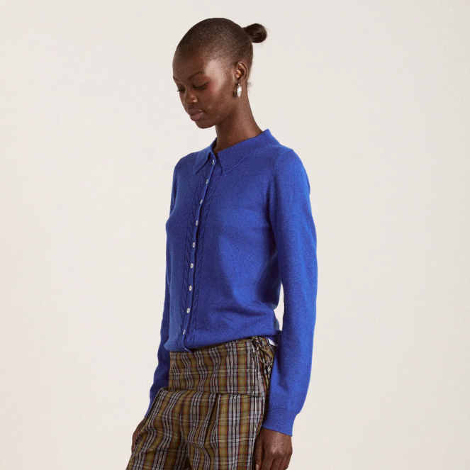 Blue Voula Fine Gauge Cardigan