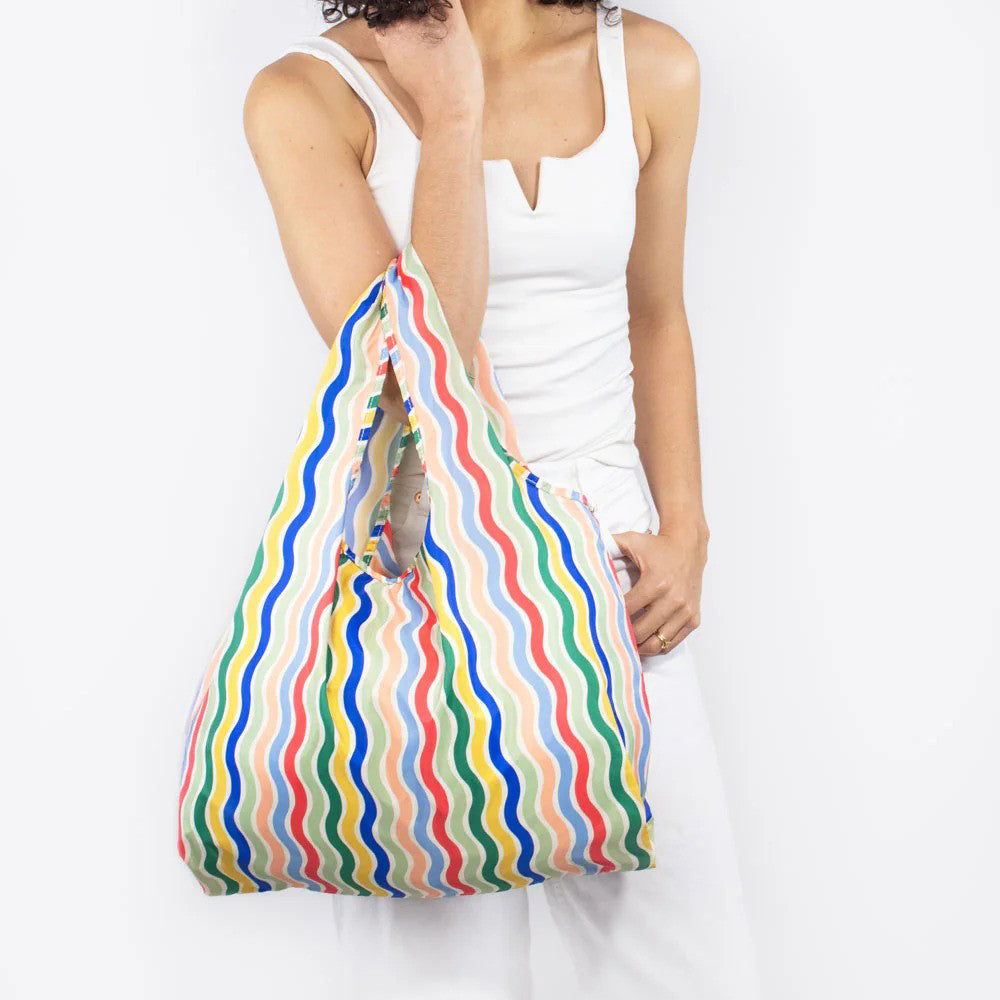 Kind Bag Medium Rainbow Waves Reusable Bag